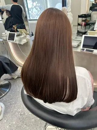 ミディアム カラー ヘアアレンジ fumika🎀 韓国ヘア×ベージュのヘアスタイル