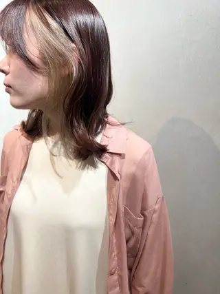 ミディアム Aya/四条烏丸/ インナーカラーのヘアスタイル