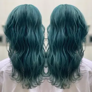 セミロング カラー ヘアアレンジ 髪質改善×ハイトーン 中田啄也のヘアスタイル