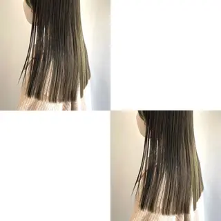 ロング カラー 青沼夏未/オリーブ/ 寒色カラーのヘアスタイル