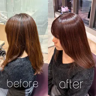 セミロング 艶カラー💞 amiのヘアスタイル