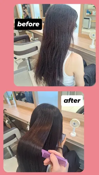 ロング パーマ 極艶縮毛／髪質改善／ KOTAのヘアスタイル