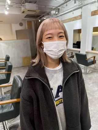 ショート カラー パーマ/透明感カラー /ボブ/吉田一生のヘアスタイル