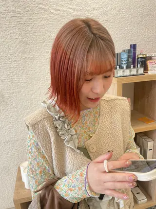 セミロング カラー ヘアアレンジ 🍒KIKUCHI KANAE🍒のヘアスタイル