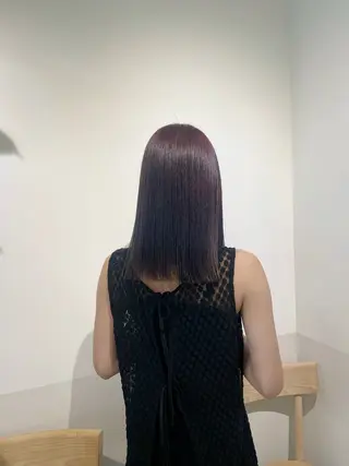 セミロング HARUNA🤍 色持ち良いツヤ髪のヘアスタイル