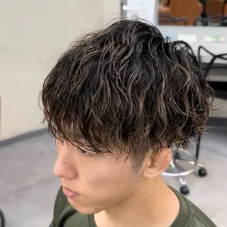 ショート パーマ ヘアアレンジ メンズ 梅田/メンズ特化 /短髪/田中崇奨のヘアスタイル