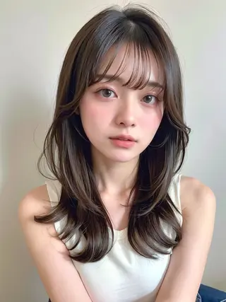 ロング ⭐️韓国髪質改善 レイヤー⭐️亀山努のヘアスタイル