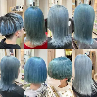 ミディアム カラー 🌈派手髪ハイトーン 🌈鈴木亮太🌈のヘアスタイル