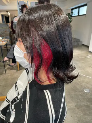 ミディアム カラー ハイトーン/レイヤー /ケアブリーチ石川治のヘアスタイル