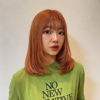 ミディアム カラー RINA🦋 【韓国風/艶髪】のヘアスタイル