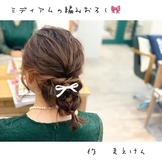 ミディアム ヘアアレンジ 前田 健太のヘアスタイル