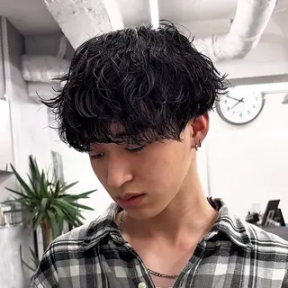 パーマ メンズ 💋ホワイトメッシュ /パーマ/メンズ💋のヘアスタイル