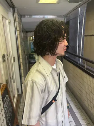 ミディアム パーマ メンズ kaito パーマ募集！🔵のヘアスタイル