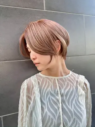 ショート カラー パーマ olga所属・松尾謙佑【ハイライト LEDエクステ】のヘアスタイル