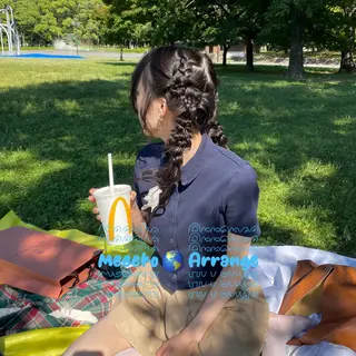 ロング カラー ヘアアレンジ ブリーチなし/暖色/ ヘアアレンジ/Meiのヘアスタイル