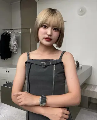 ミディアム stén所属・HARUKA/原宿 /ハイトーン/ボブのヘアスタイル