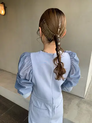 ロング ヘアアレンジ ブリーチ/アレンジ 天満/chihiroのヘアスタイル