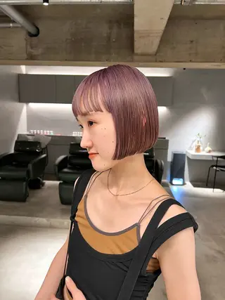 ミディアム カラー 宮川 日菜子のヘアスタイル