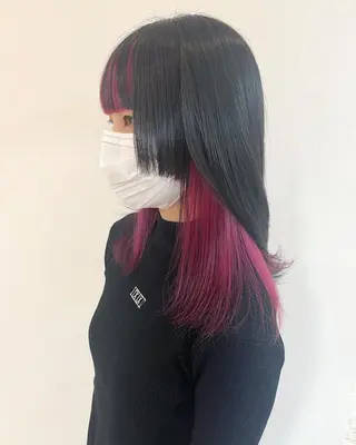 ロング カラー ヘアアレンジ ブリーチなし/ レイヤー🌿runaのヘアスタイル