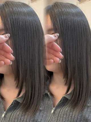 ミディアム カラー ヘアアレンジ MISAKI🤍 似合わせ透明感カラーのヘアスタイル