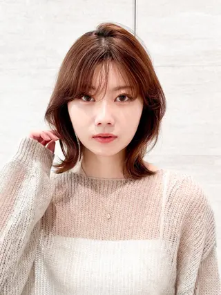 ミディアム 💖ボブ/髪質改善 顔周りレイヤー/ユイのヘアスタイル