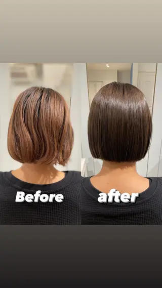 ショート 梅田縮毛矯正◻︎髪質 改善◻︎細見　了眞のヘアスタイル