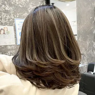 ミディアム カラー ヘアアレンジ アンドウ ユウ/ レイヤーカット/韓国のヘアスタイル