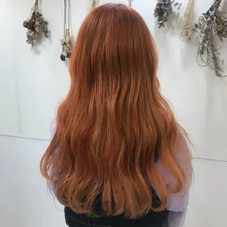 ロング カラー 暖色カラー❤️横浜 エクステらん🦖のヘアスタイル