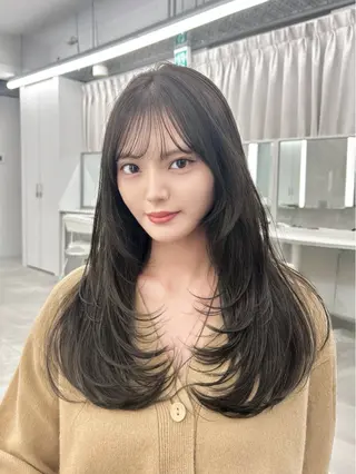 ロング 韓国顔まわり/前髪 /レイヤー/いつきのヘアスタイル