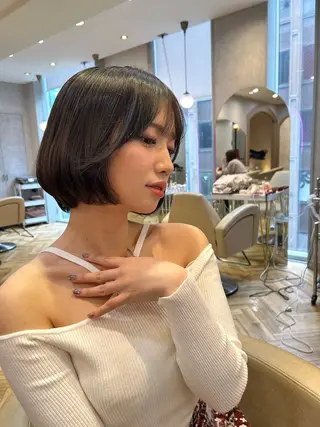ショート 韓国🇰🇷ボブ 🧡巻ける縮毛/せんのヘアスタイル