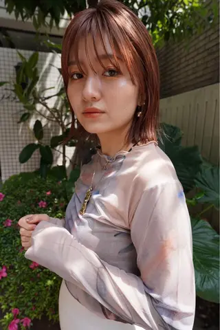 ミディアム カラー ヘアアレンジ 前田 陽南子のヘアスタイル