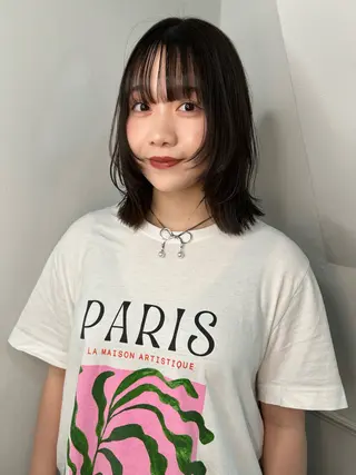 セミロング カラー land所属・透明感カラー/レイヤ ー🌙Honokaのヘアスタイル