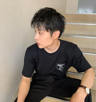 ショート メンズ マツエク・マツパ アイブロウ 【メンズ特化美容師】 山﨑　凌のヘアスタイル