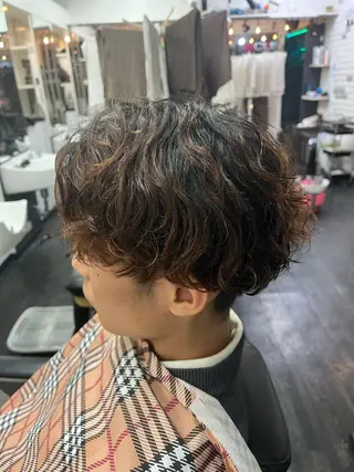 ミディアム パーマ メンズ ReyhairbysmilehairNAKANO新中野所属・メンズ限定💈 唐澤瞭人のヘアスタイル