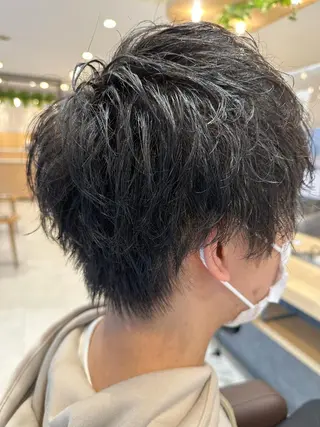 ミディアム パーマ メンズ 💈メンズ特化 美容師サキ💈のヘアスタイル