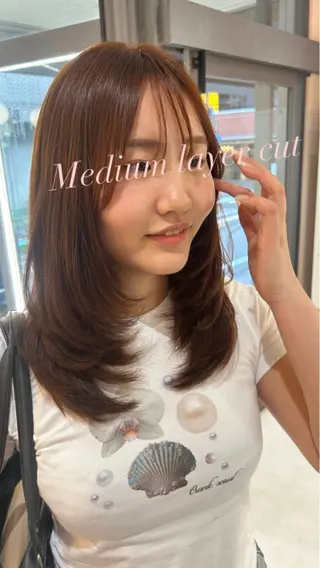 ミディアム カラー 🫧ツヤ髪＊赤味消し nanami🫧のヘアスタイル