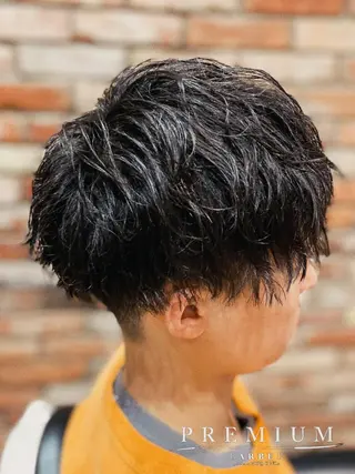 ミディアム パーマ メンズ ヒロ銀座BARBERSHOP丸の内店所属・ヒロ銀座　石川 昂のヘアスタイル