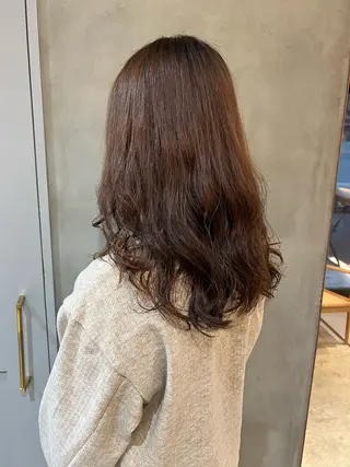 セミロング パーマ ボブ/巻ける縮毛矯正 /韓国レイヤーはなのヘアスタイル