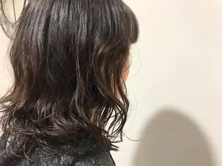 ミディアム 暖色カラー🍊 ボブ🌿顔周りcutのヘアスタイル