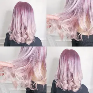 セミロング カラー ヘアアレンジ メンズ キッズ 💟Chloe原宿店 🩶ハイトーンのヘアスタイル