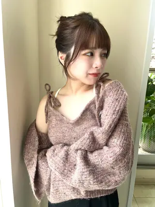 ミディアム カラー kchiara所属・yura /レイヤーカットのヘアスタイル