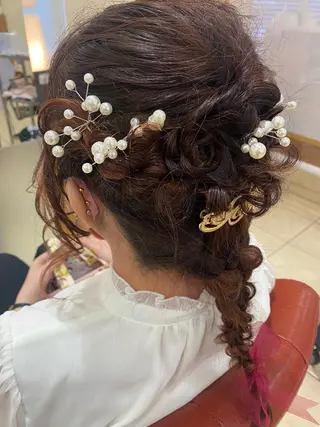 ロング ヘアアレンジ 金沢美容室 KUSHUKAのヘアスタイル