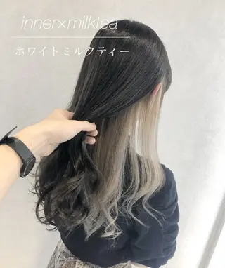 セミロング カラー 代表/七瀬/ギャル/ シールエクステ/渋谷のヘアスタイル