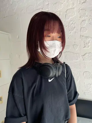 ミディアム カラー ヘアアレンジ satsuki 暖色・ブラウンカラーのヘアスタイル