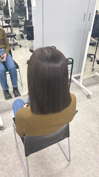 カラー パーマ 🫧透明感暗髪 ヘアーひめな🫧のヘアスタイル