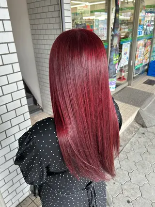 ロング あやめ🪽 オリーブ/ハイトーンのヘアスタイル