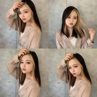 ミディアム カラー 髪質改善 Noe心斎橋店のヘアスタイル