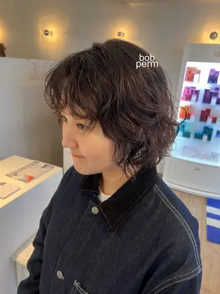 ショート パーマ 長田 唯のヘアスタイル