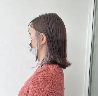 ミディアム 切りっぱなしボブ 👩🏼ミニボブのヘアスタイル