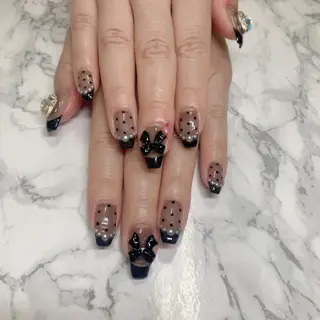 ネイル はな💎ネイル ワンホン、長さ出しのネイルデザイン